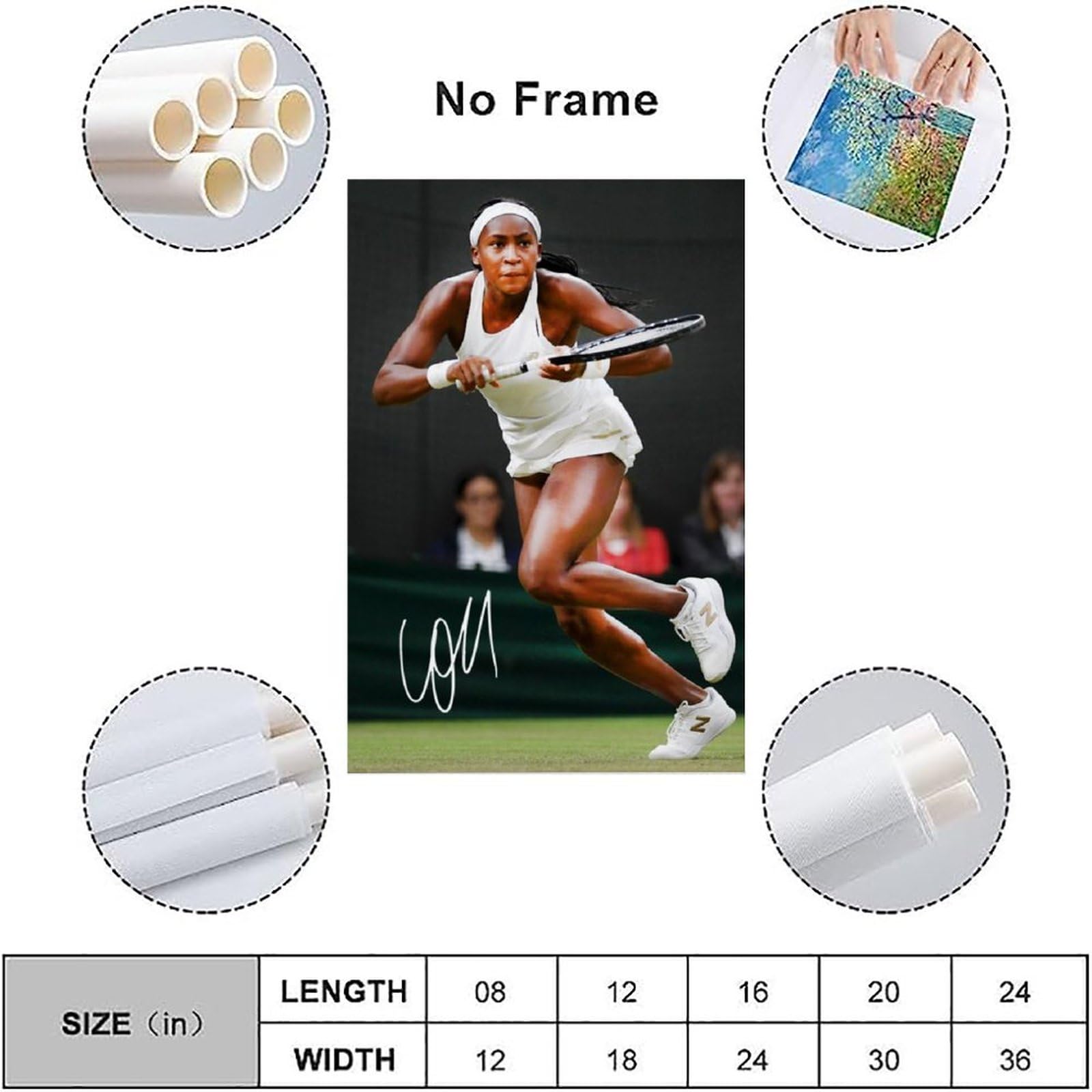 Amazon.com: LOGAUT Coco Gauff Poster Tennis Signed Poster Wall Art